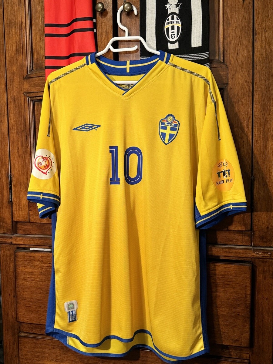 Zlatan Ibrahimovic Sweden Euro 2004 Home Jersey Umbro GOOD size XL