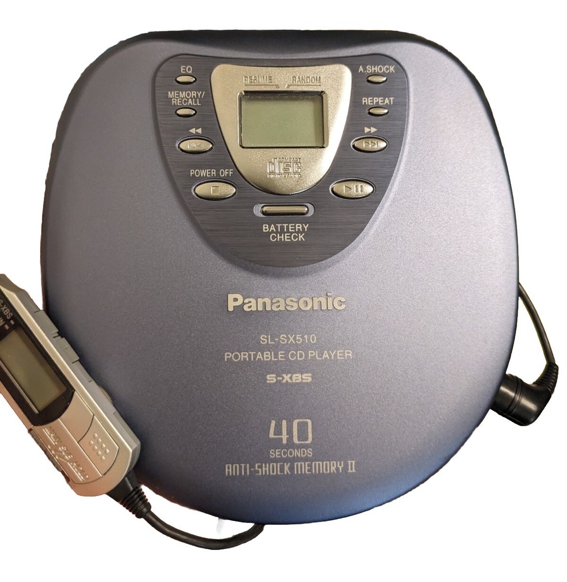 Panasonic SL-SX510 S-XBS 40 Sec Anti-Shock Portable CD Player Blue