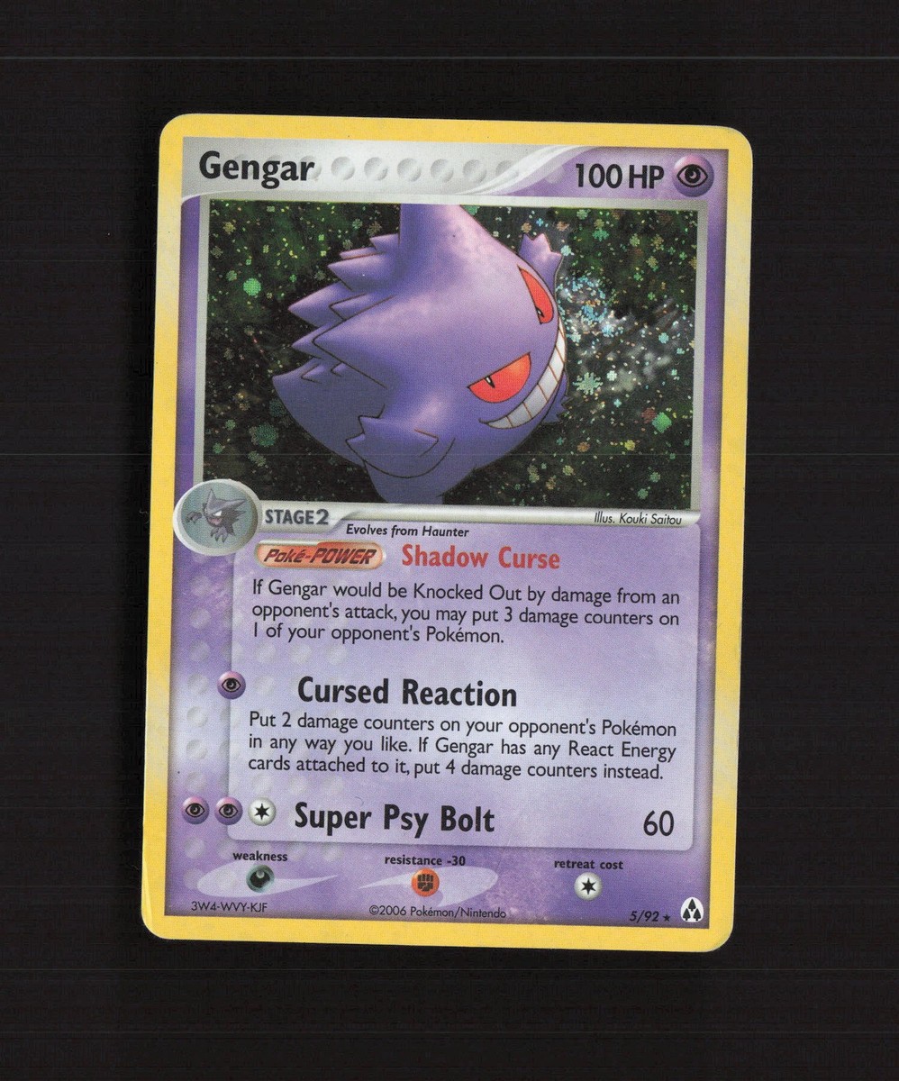 Gengar 5/92 EX Legend Maker Holo Rare SWIRL Pokemon Card DMG | eBay