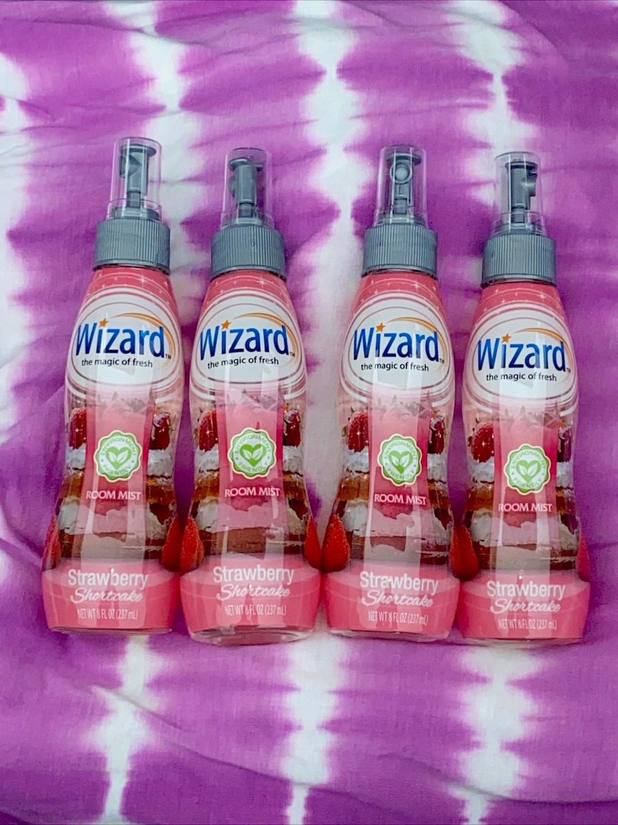 4 X Wizard Scented Air Freshener Spray STRAWBERRY SHORTCAKE
