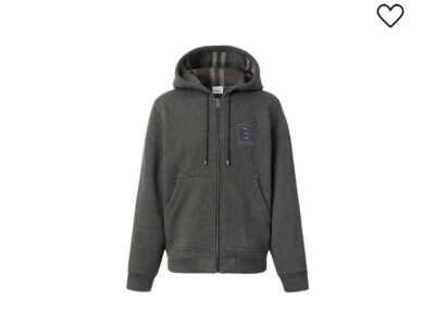 NEW Mens Burberry Zip Up Hoodie Charcoal grey Size Small | eBay