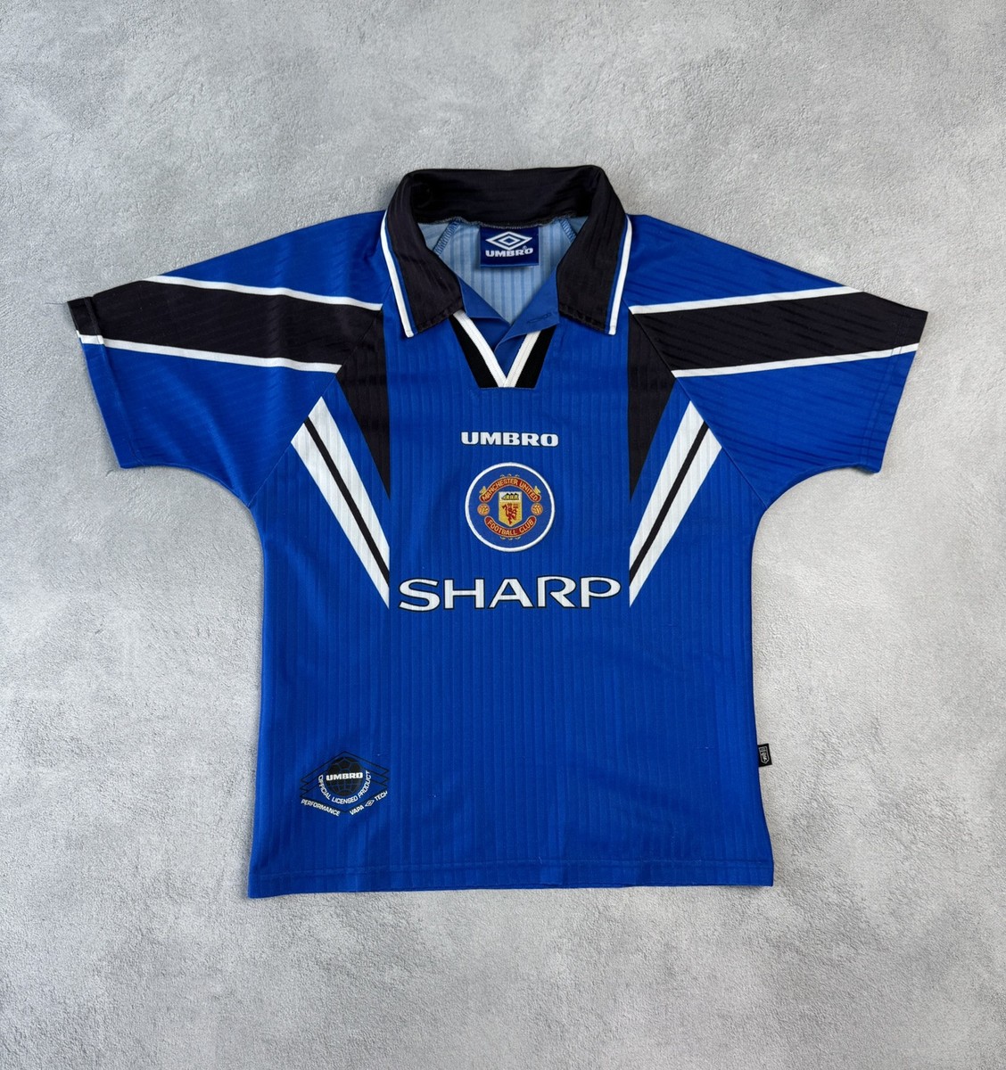 MANCHESTER UNITED 1996 1998 THIRD FOOTBALL SHIRT SOCCER JERSEY