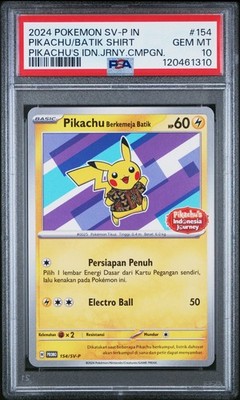 PSA 10 - Pikachu Berkemeja Batik 154/SV-P - Indonesia Journey
