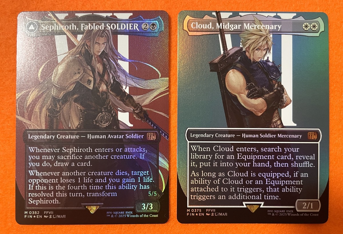 FOIL] Sephiroth & Cloud Full Art Set MTG Final Fantasy English NM