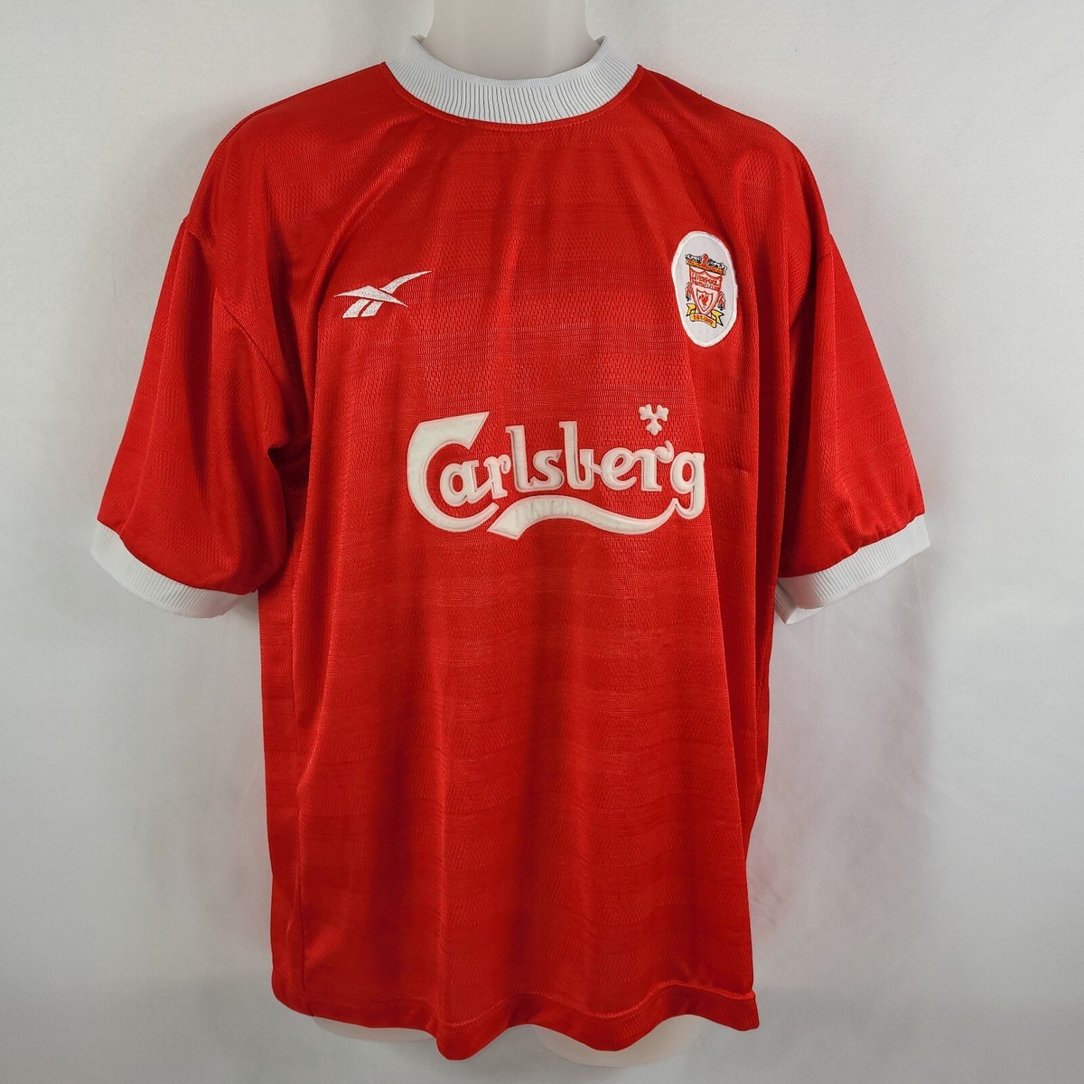 Liverpool Soccer Jersey Football Club England Carlsberg Reebok SS