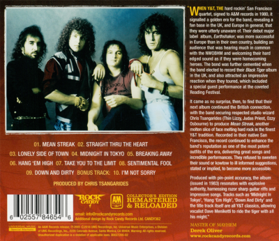 Y&T ~ Mean Streak (1983) CD 2018 Rock Candy Records UK •• NEW