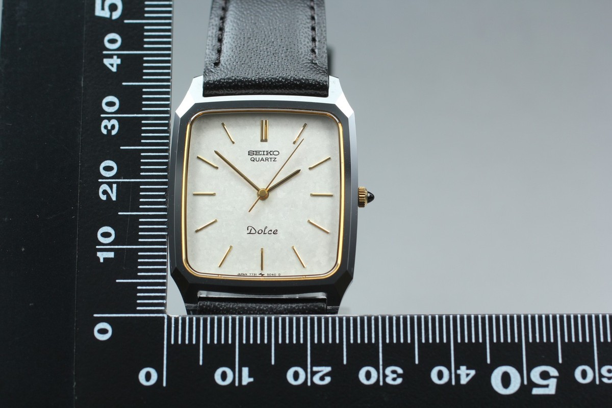 Vintage 1984 N MINT Seiko Dolce 7731-5040 NSA Tank Quartz Mens