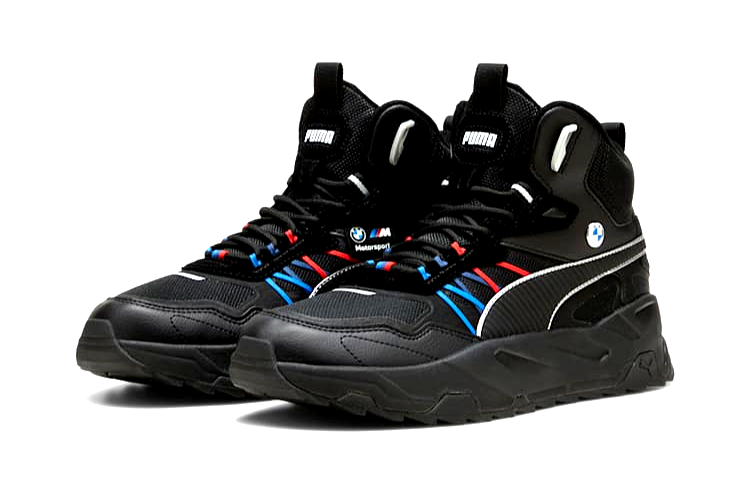 MENS PUMA BMW MMS M TRINITY MID BLACK MOTORSPORT F1 WINTERIZED