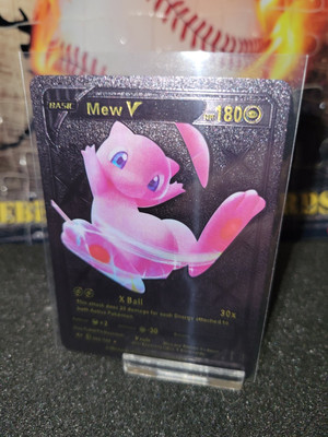 Pokemon Mew V Full Art 180HP Black Foil Fan Art Card 069/189 | eBay