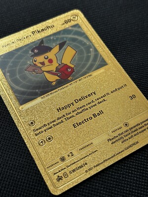 Special Delivery Pikachu Gold Foil Pokémon Card Promo SWSH074