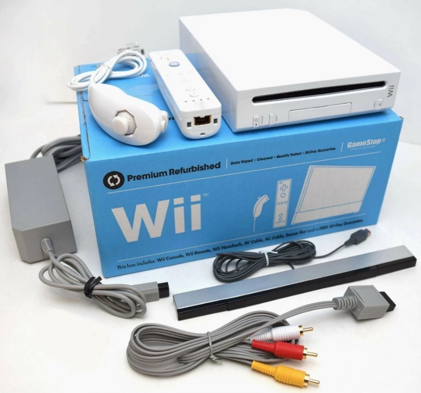 Nintendo Wii WHITE Video Game Console System Bundle Online RVL-001