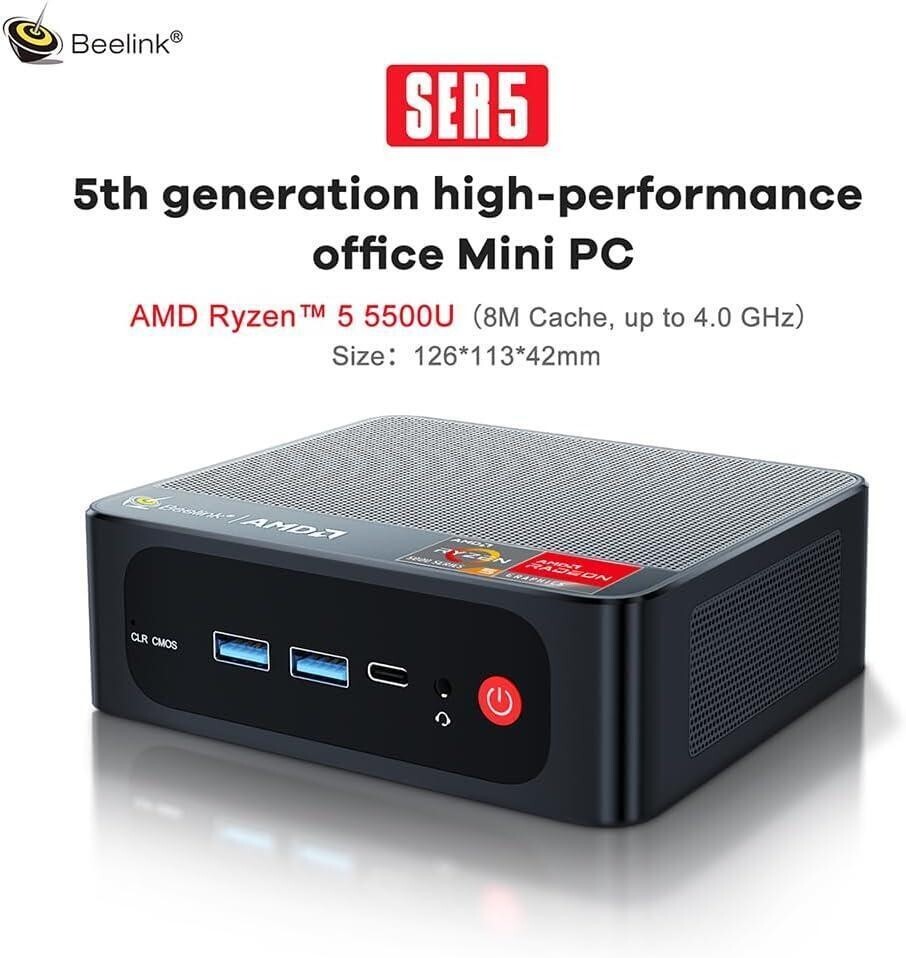 Beelink SER5 Mini PC, AMD Ryzen 5 5500U(7nm, 6C/12T) up to 4.0GHz