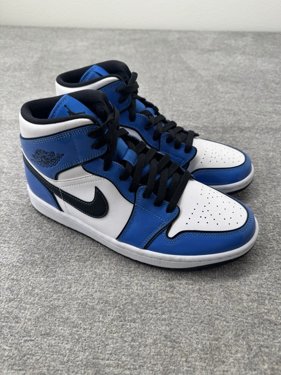 Nike Air Jordan 1 Mid SE Signal Blue/Black-White, Size US 8 Shoes