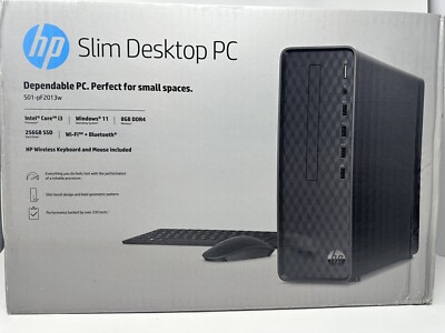 HP Slim Desktop Intel Core i3-10105 8GB RAM 256GB SSD - Black (S01