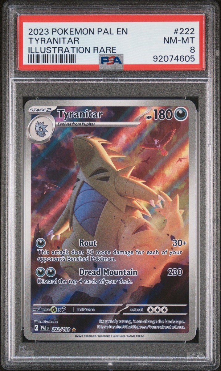 PSA 8 - Pokemon - Tyranitar 222/193 - Illustration Rare - Paldea