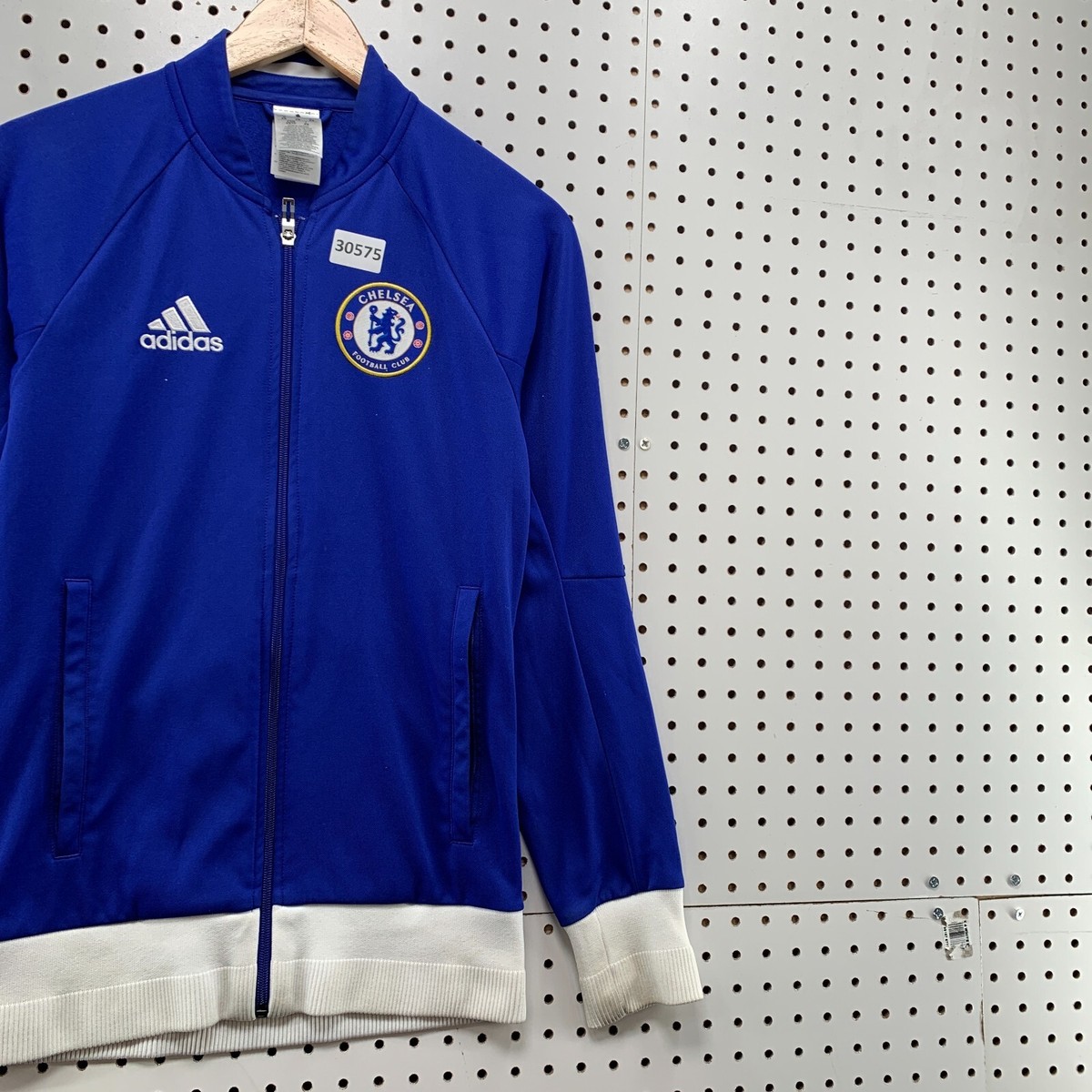 Chelsea FC Futbol Soccer Track Jacket Mens XS Blue Full Zip Adidas