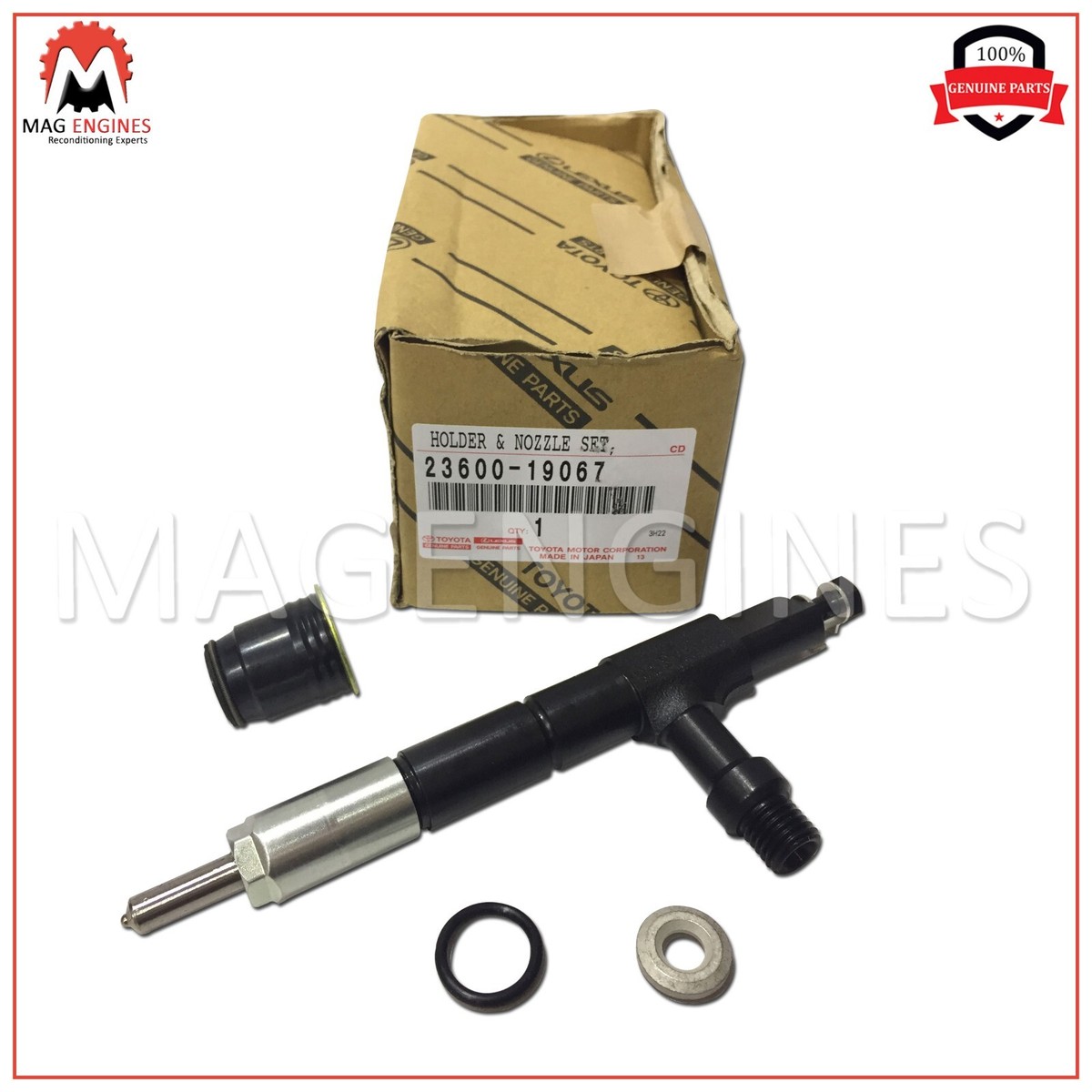 23600-19067 x6 GENUINE OEM HOLDER & NOZZLE SET / FUEL INJECTORS