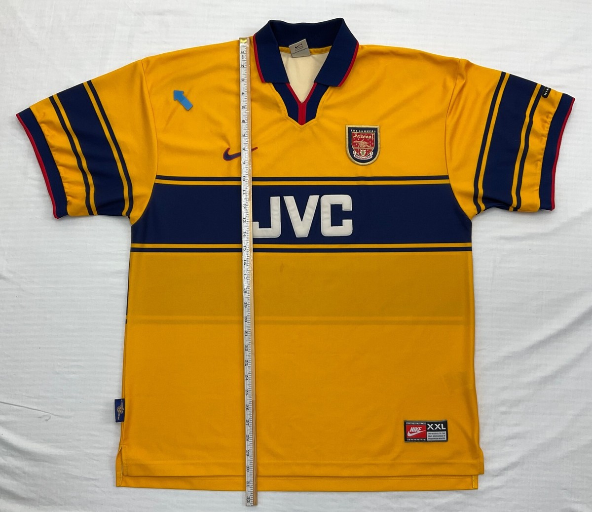 Vintage Arsenal 1996 1997 Away Football Shirt Nike JVC XXL Made in