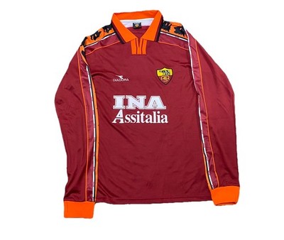 AS Roma | Men's Medium Retro 98/99 Long-Sleeve Jersey | eBay
