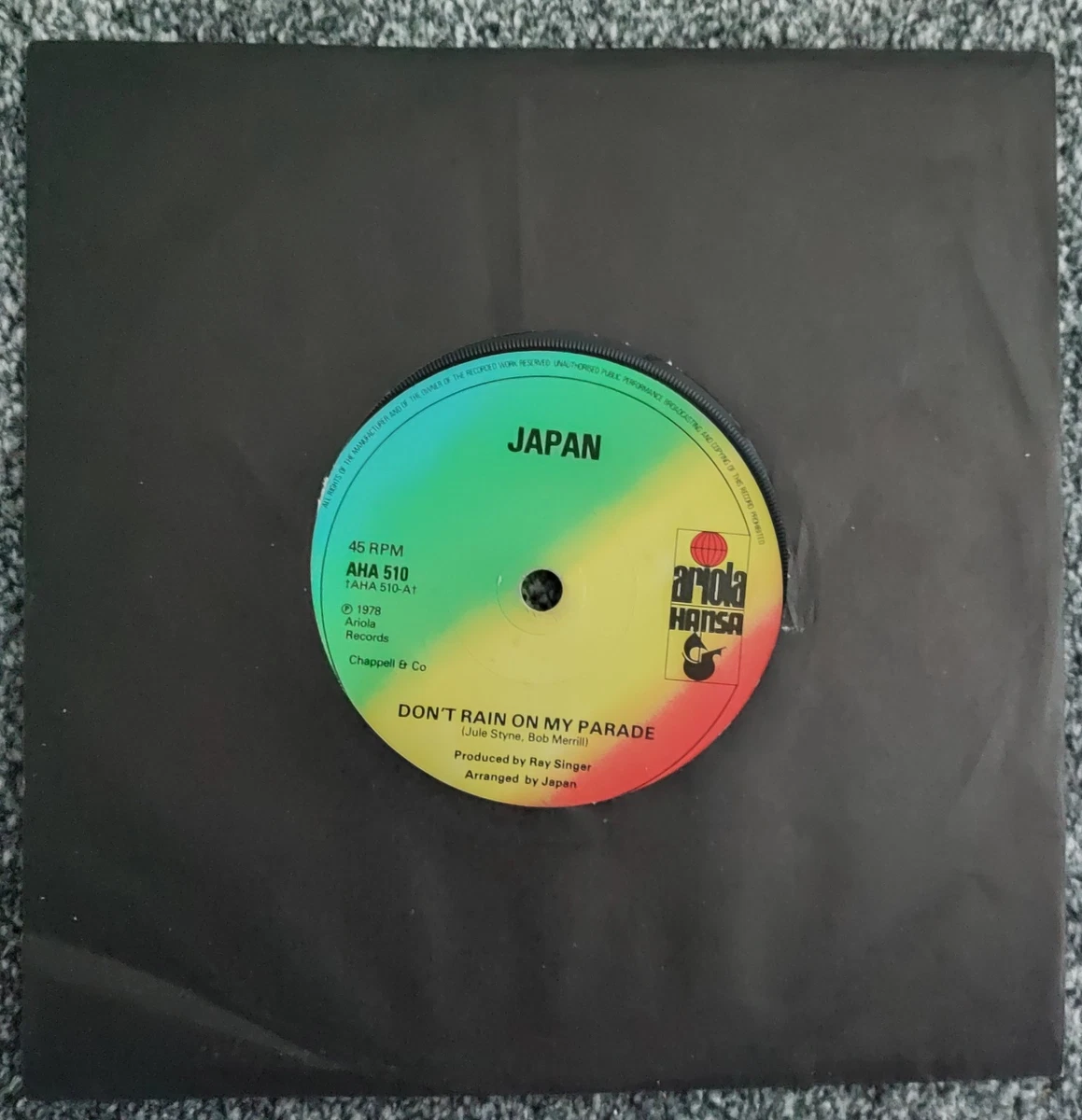 Japan Near Mint (NM or M -) Single 45 RPM Speed Vinyl Records for