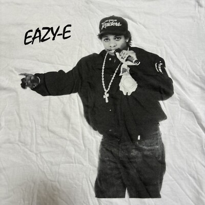 Eazy-E RAP T Shirt Ruthless Merchandise Raiders Script Hat Size L