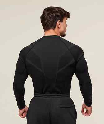 ⚫Gymshark Onyx 5.0 Seamless Long Sleeve - Black/Onyx Grey