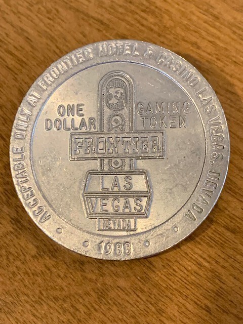 Frontier Hotel Casino Las Vegas 1988, $1 Dollar Gaming Slot Token