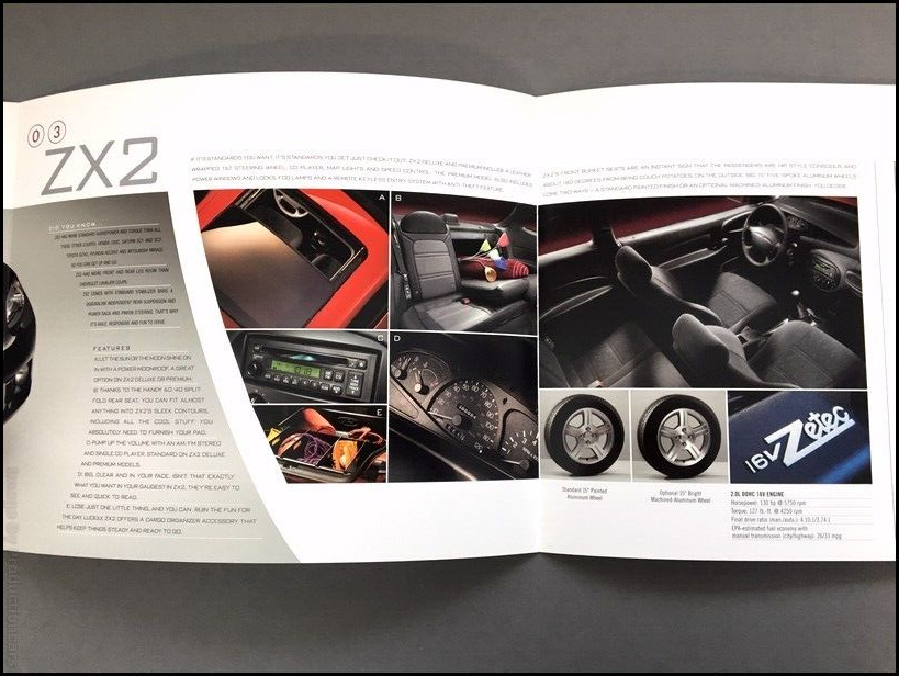 2003 Ford ZX2 Escort Original Car Dealer Sales Brochure | eBay