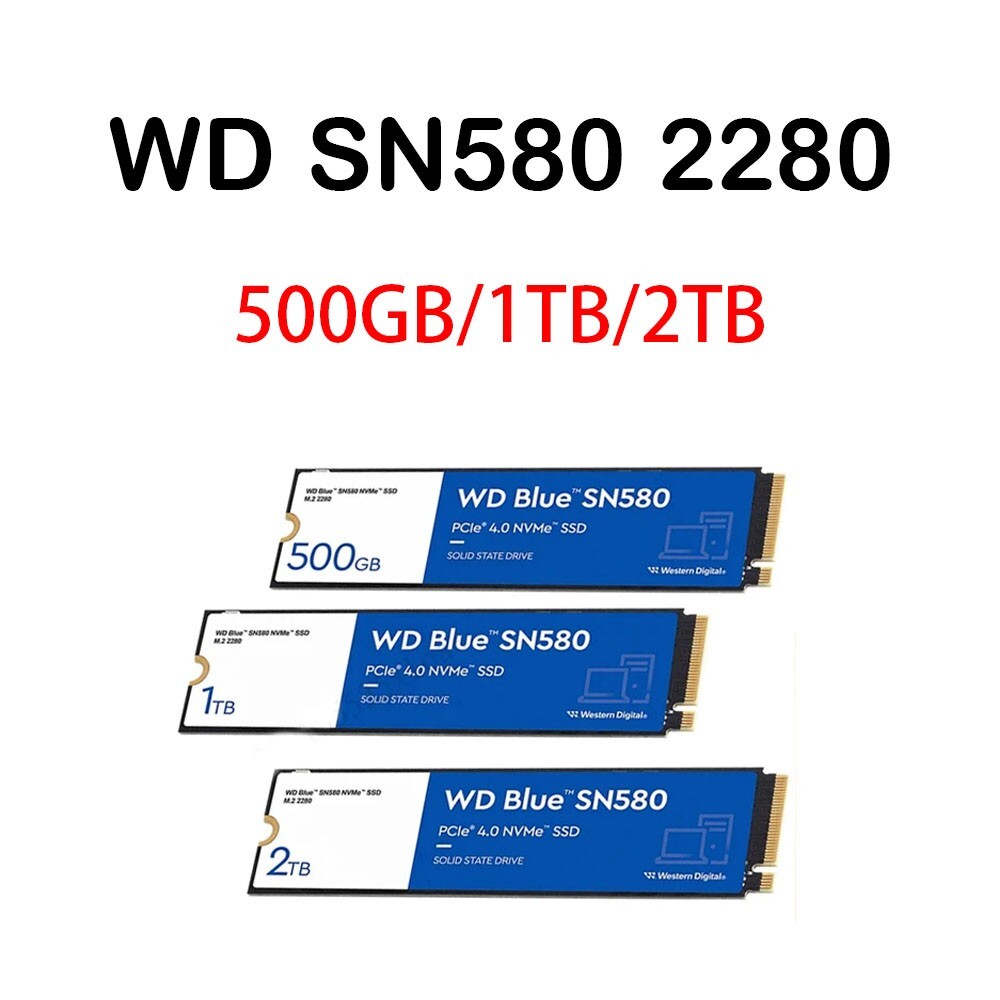 WD Blue SN580 NVMe SSD 500GB 1TB 2TB M.2 2280 Internal Solid State