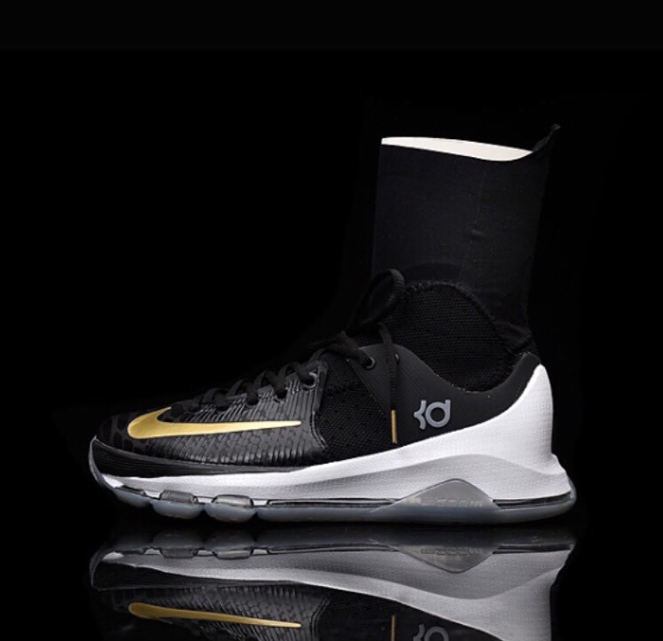 Nike KD 8 Elite Black GOLD sz 10 Kevin Durant Warriors Celebration
