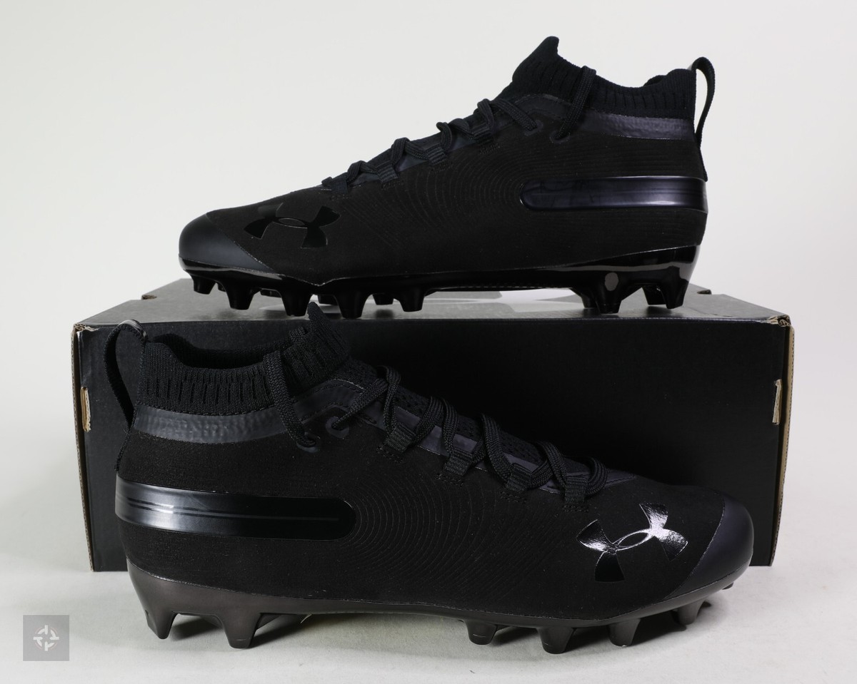 Under Armour Spotlight Suede MC Black Football Cleats Men's Size 9