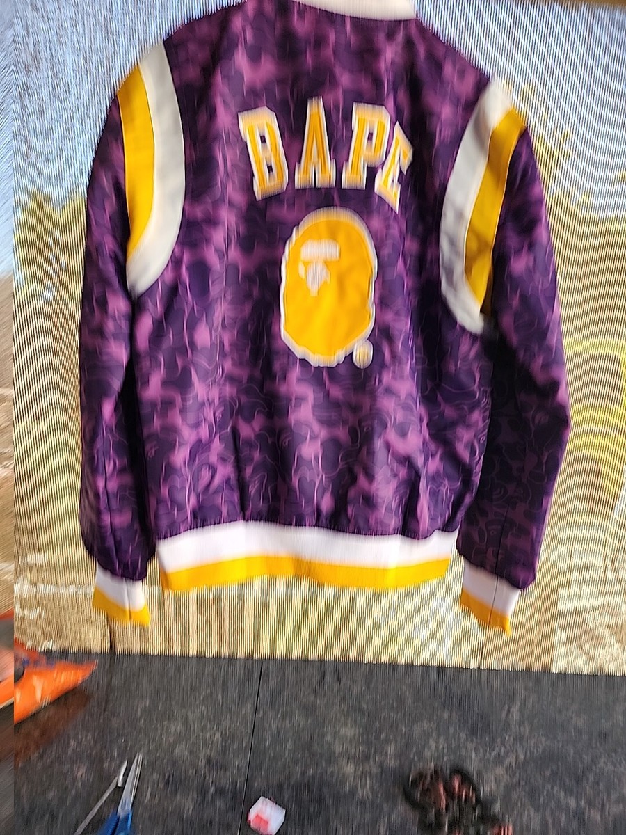 NBA Mitchell & Ness A Bathing APE Lakers BAPE Jacket Size L Made