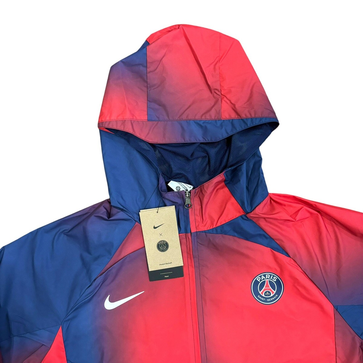 Nike PSG Paris Saint-Germain Gradient Blue Rain Jacket, Size Med