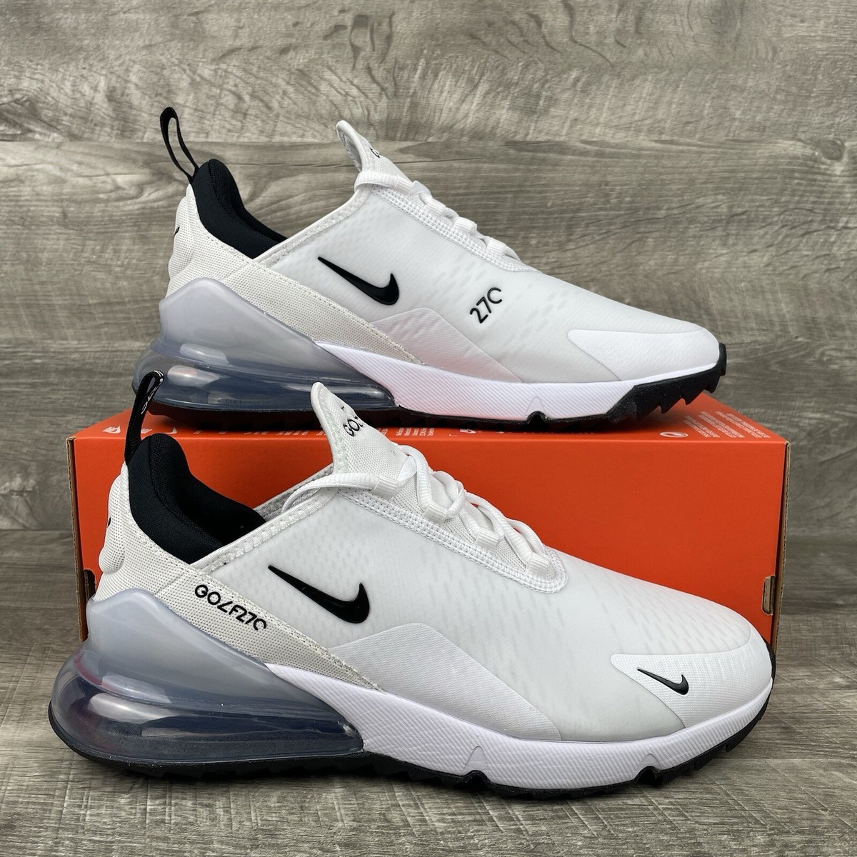 Nike Air Max 270 Golf Shoes Men's Size 14 US White Black CK6483