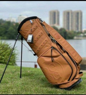 G/Fore G FORE Golf Caddy Bag Stand Bag Brown with Hood Cover Japan