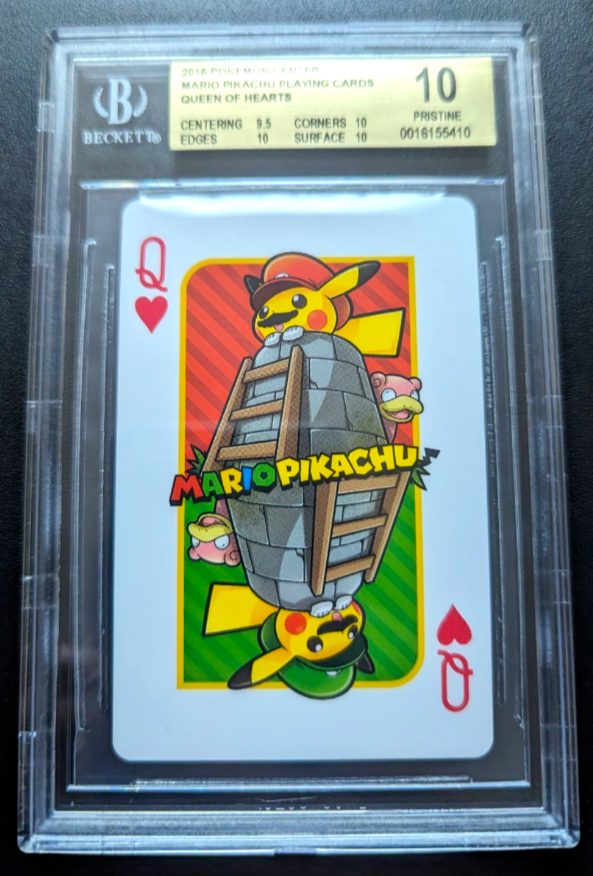 BGS 10 Mario Pikachu Playing Card Pokémon Center Queen 2016 PSA | eBay