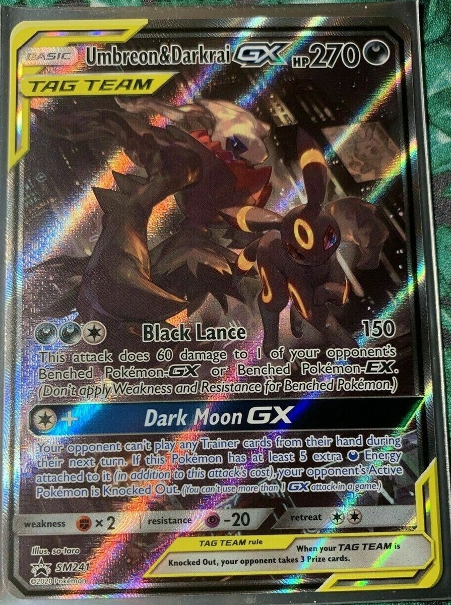 FULL ART Umbreon & Darkrai GX ULTRA RARE Tag Team SM241 Pokemon