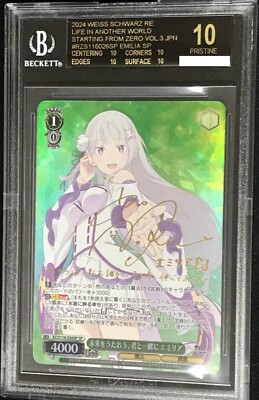 Black Label BGS10 Signed Emilia Weiss Schwarz Re:Zero RZ/S116
