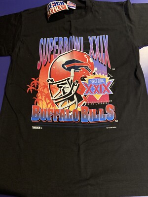 Vintage Super Bowl XXIX T-Shirt ~ Buffalo Bills. PRINT ERROR | eBay