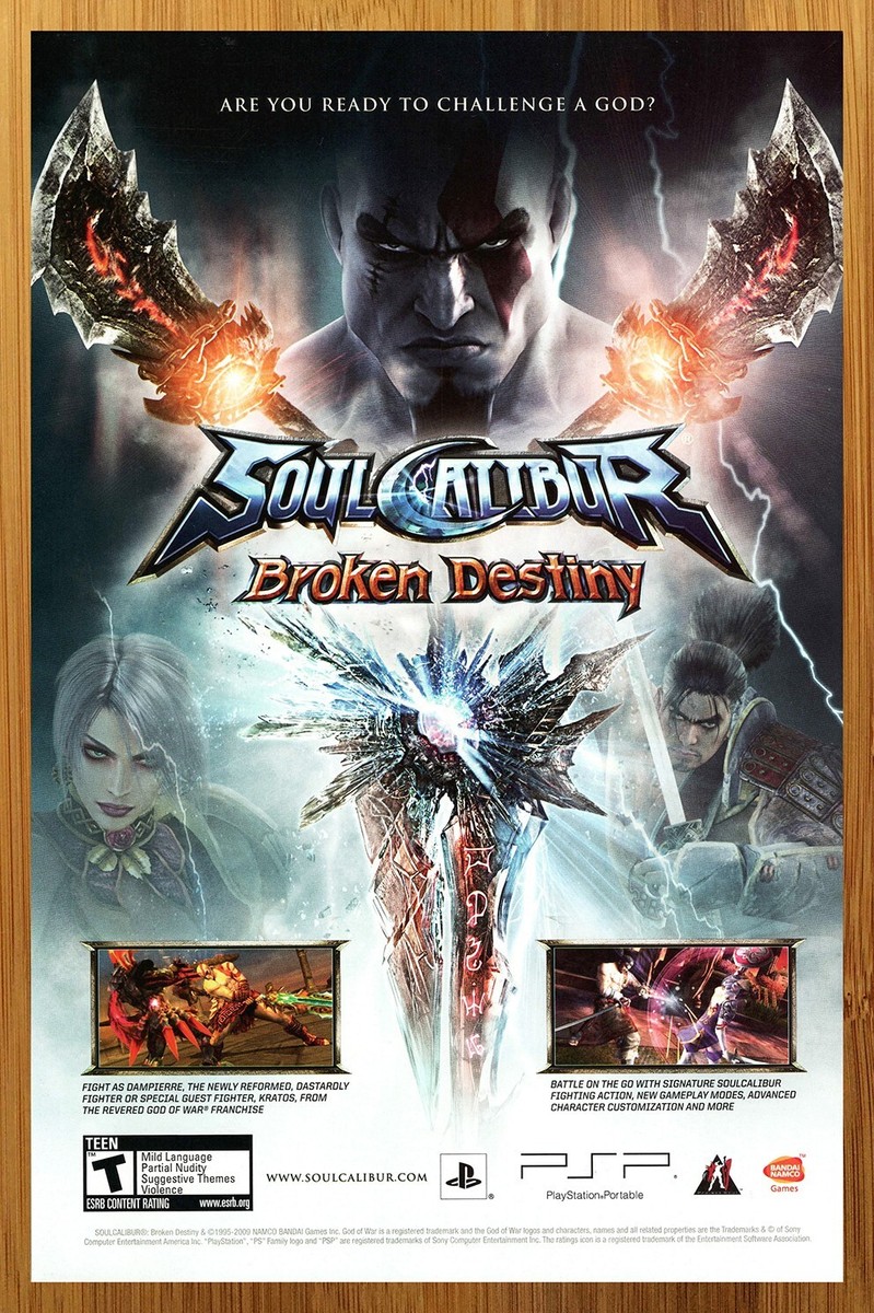 2009 Soul Calibur: Broken Destiny PSP Print Ad/Poster Kratos God