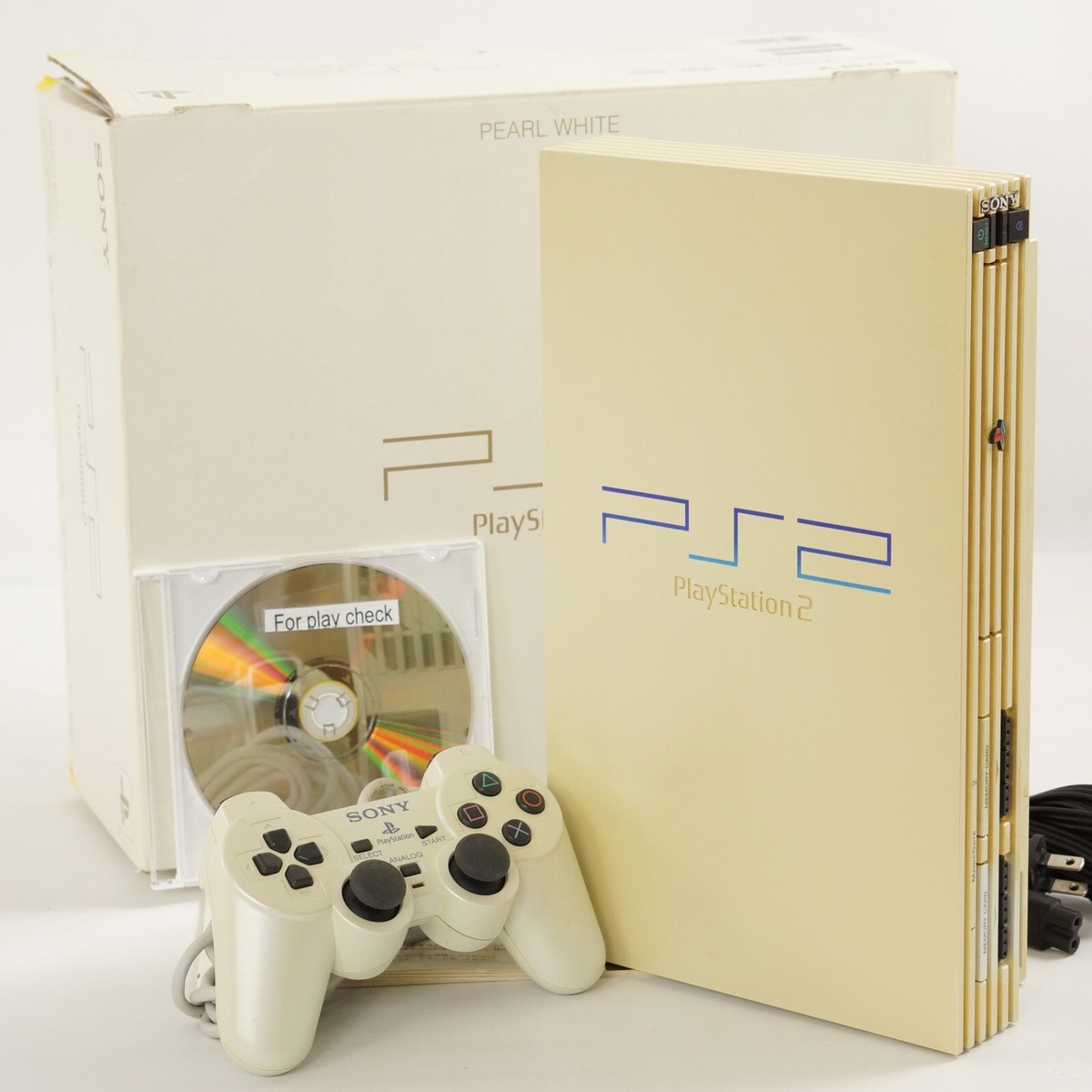 PS2 PEARL WHITE Console SCPH-50000 PW Tested System Playstation 2