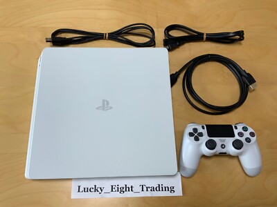 PS4 Glacier white Slim 1TB Console Full Accessories Sony