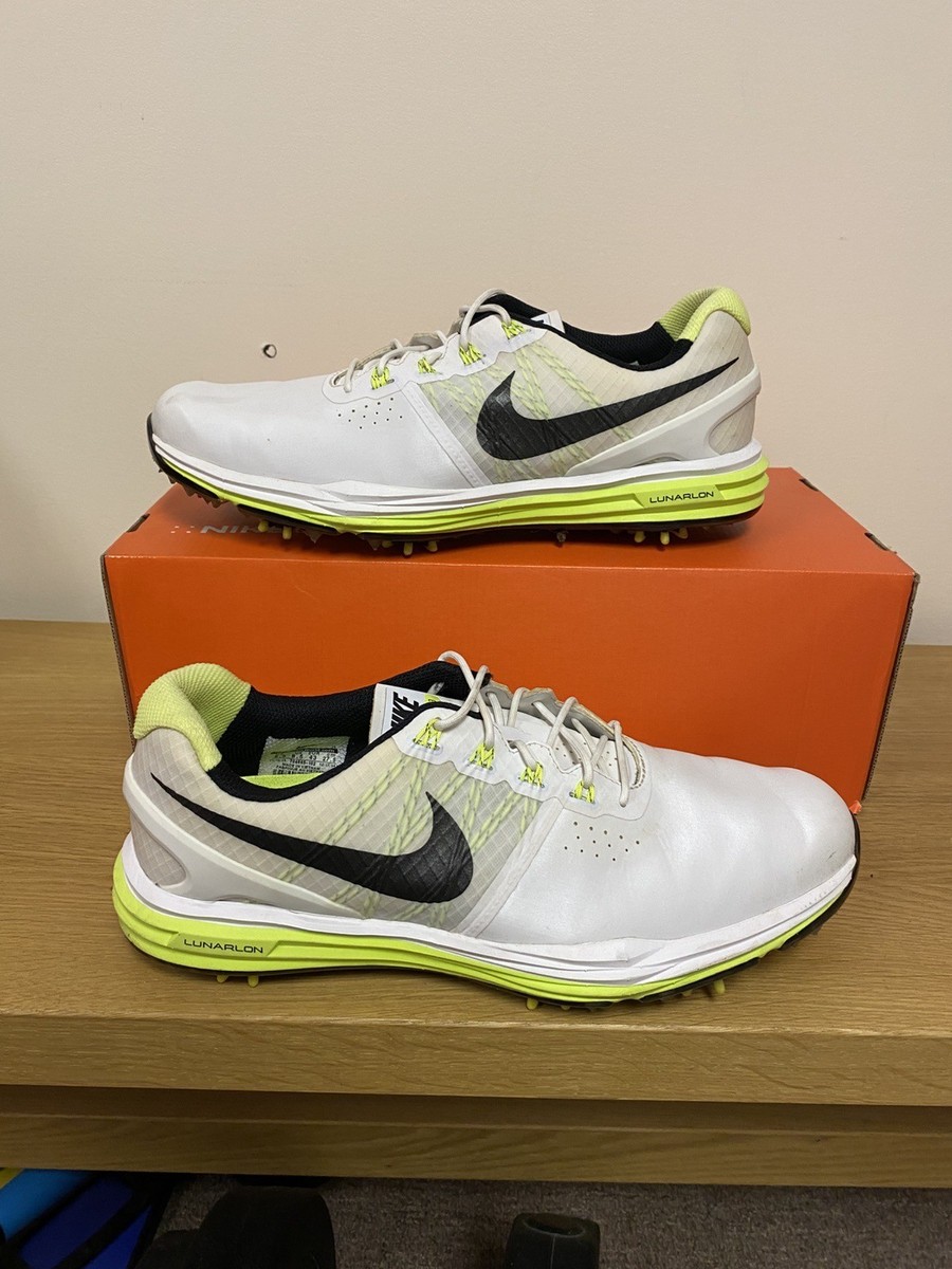 NIKE Lunar Control 3 White Volt Black Waterproof Golf Shoes Mens