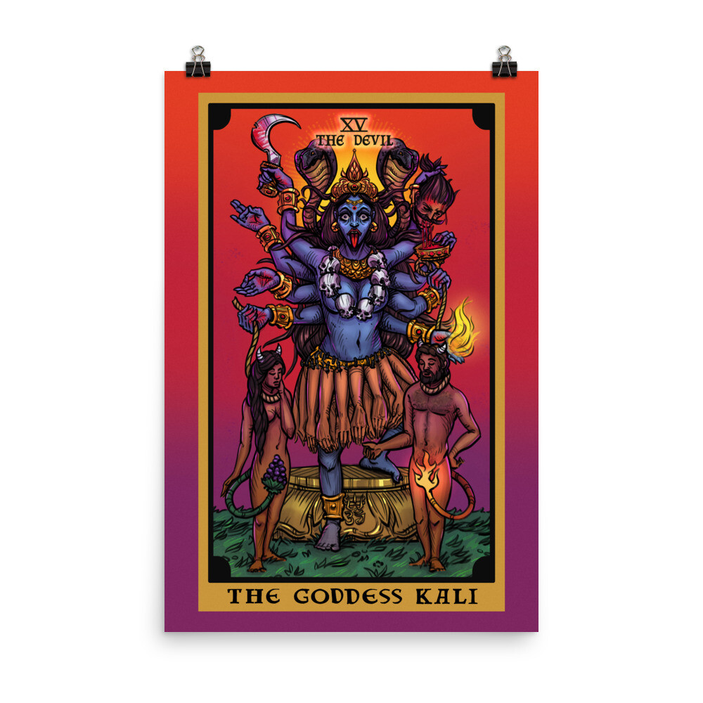 The Goddess Kali The Devil Tarot Card Poster Indian Wall Art Witch