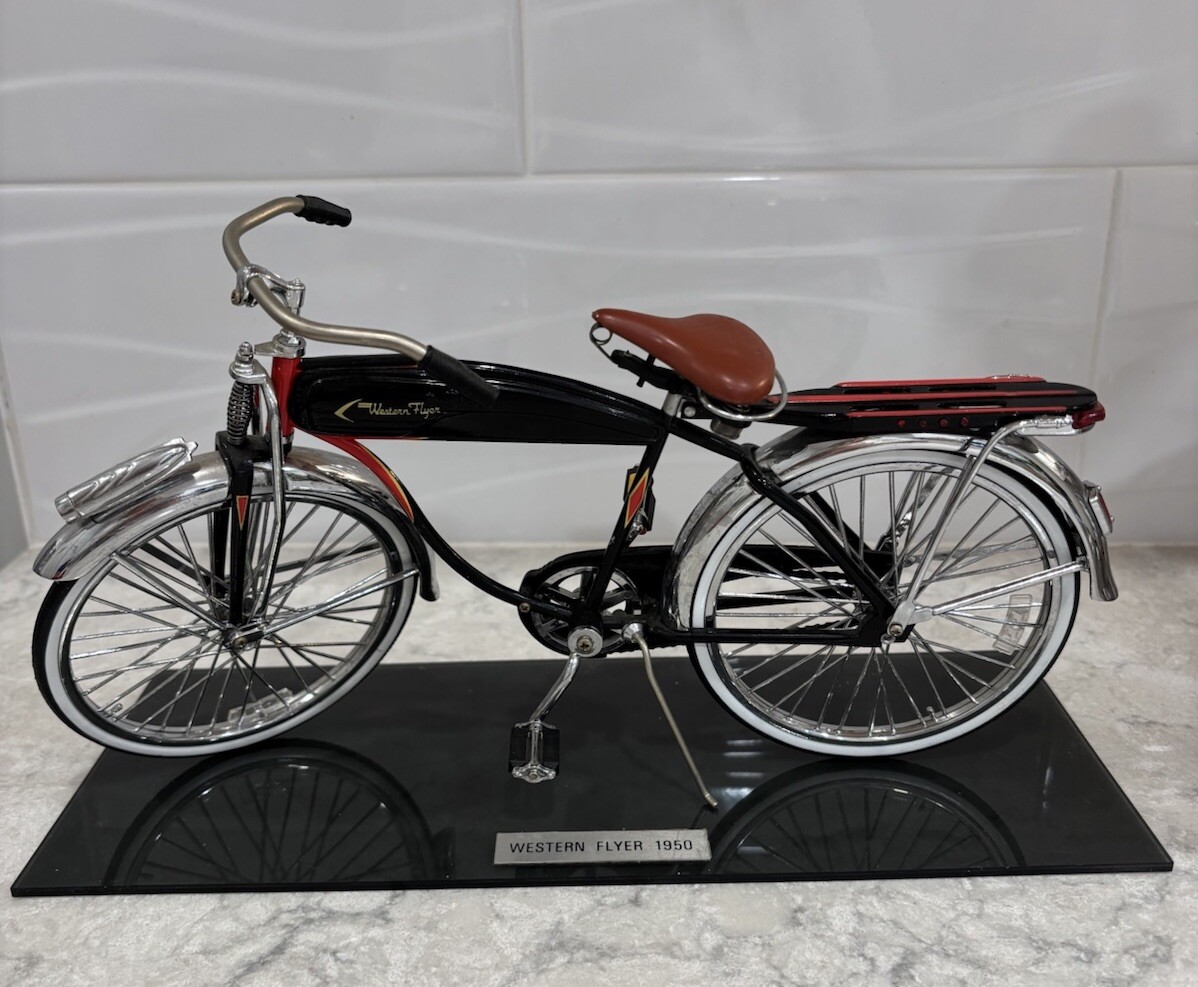 Western Flyer 1950 Bicycle Replica Model With Lucite Base For