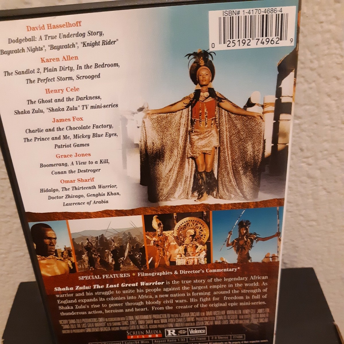 Shaka Zulu Last Great Warrior DVD Joshua Sinclair 2001 Grace Jones
