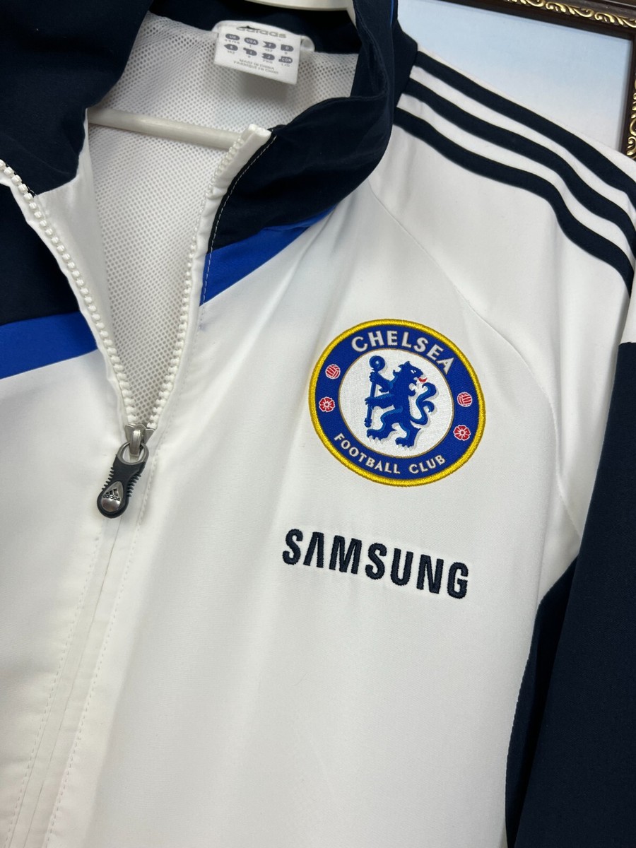 Vintage Adidas Chelsea Football Jacket Soccer Track Top Mens White