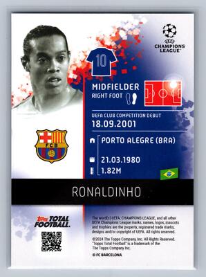 Ronaldinho 2024 Topps Total Football Purple #/25 SN FC Barcelona