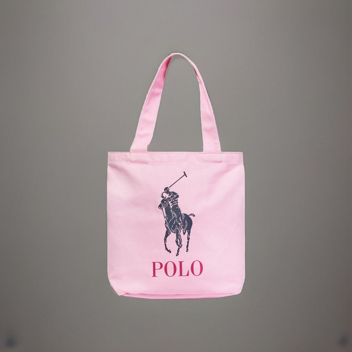Polo Ralph Lauren Equestrian Polo Player Tote Canvas Bag Carmel