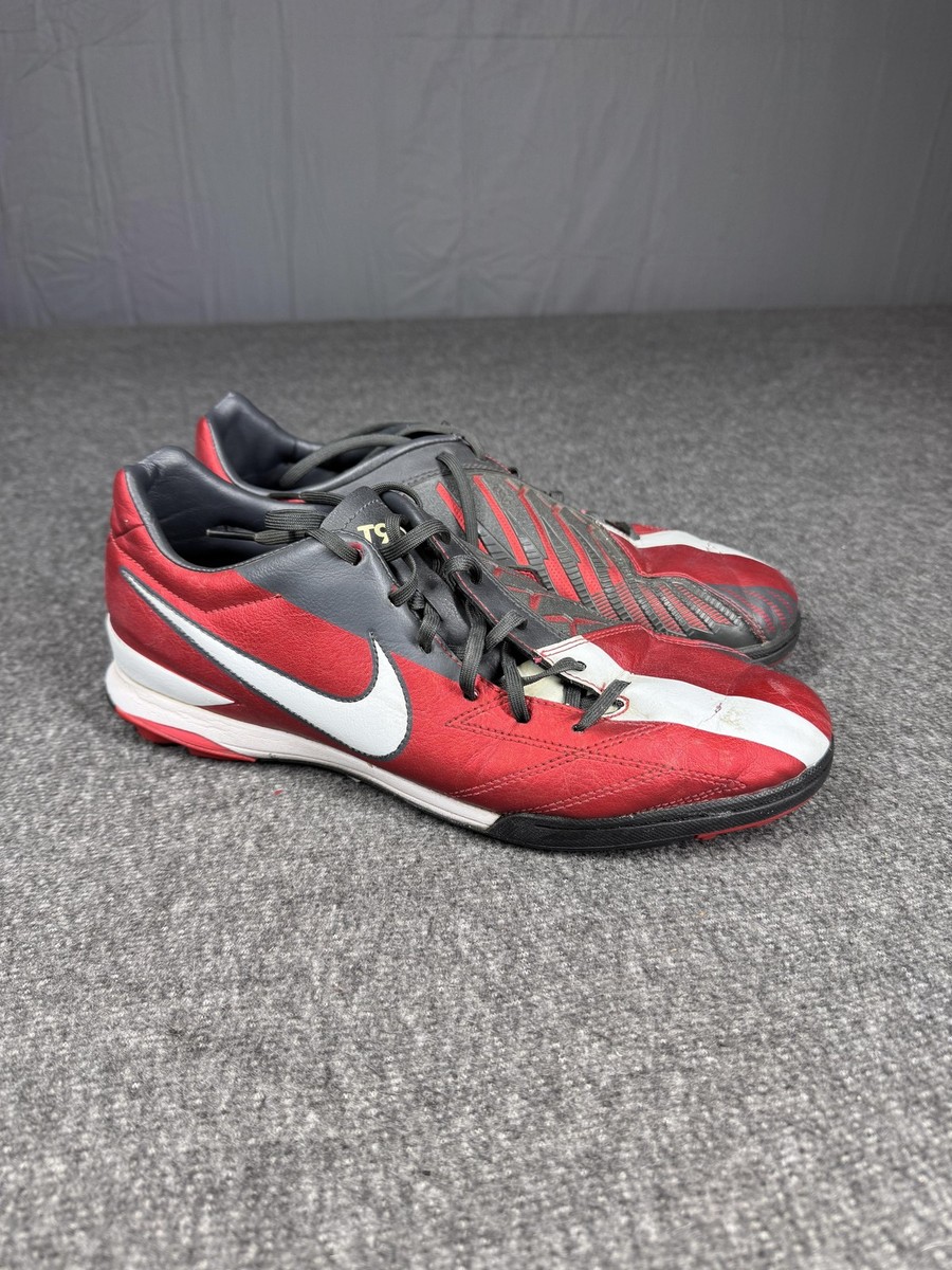 Nike T90 Laser IV Turf Soccer Shoes Mens 10.5 Red Black White